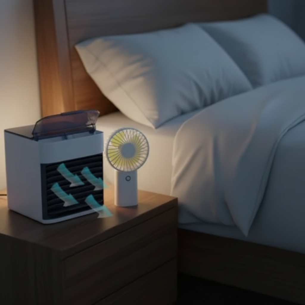 BreezeBox on bedside table