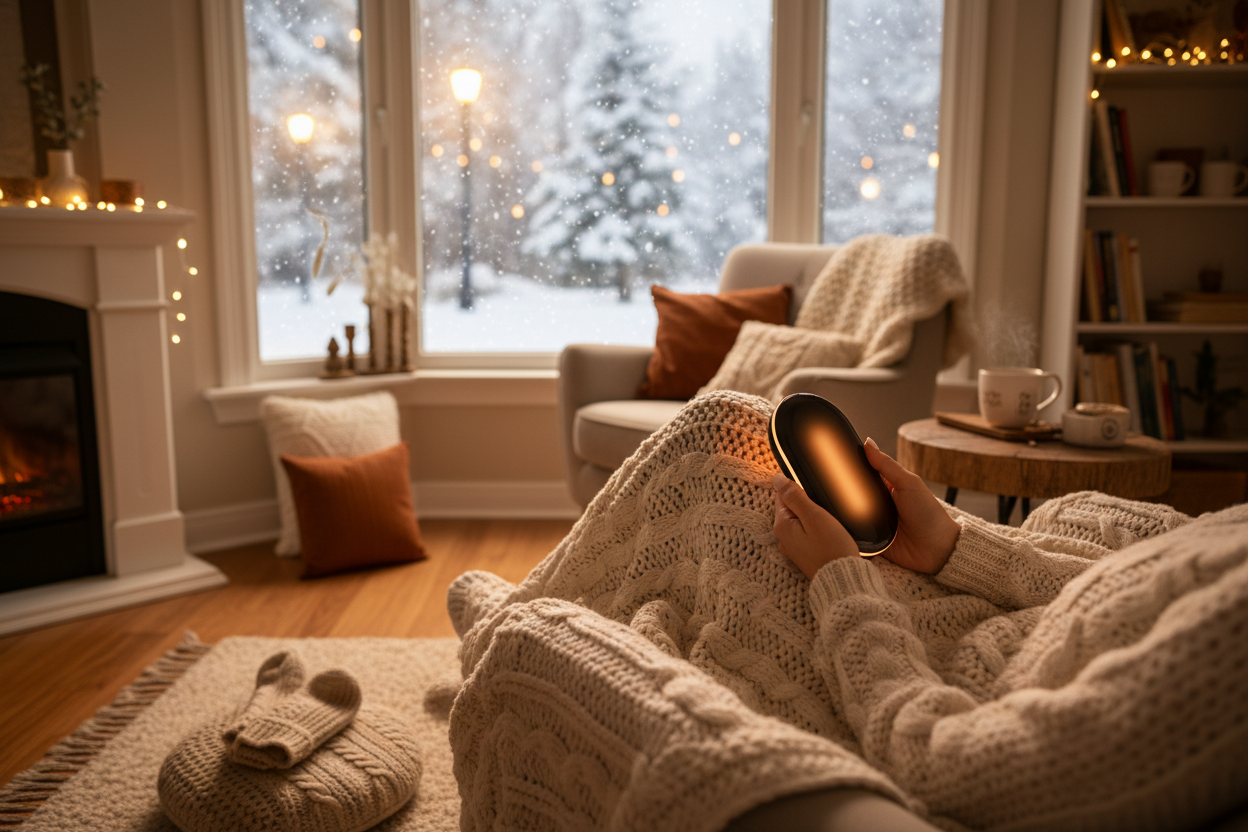 Winter Theme with Blanket and Hand Warmer